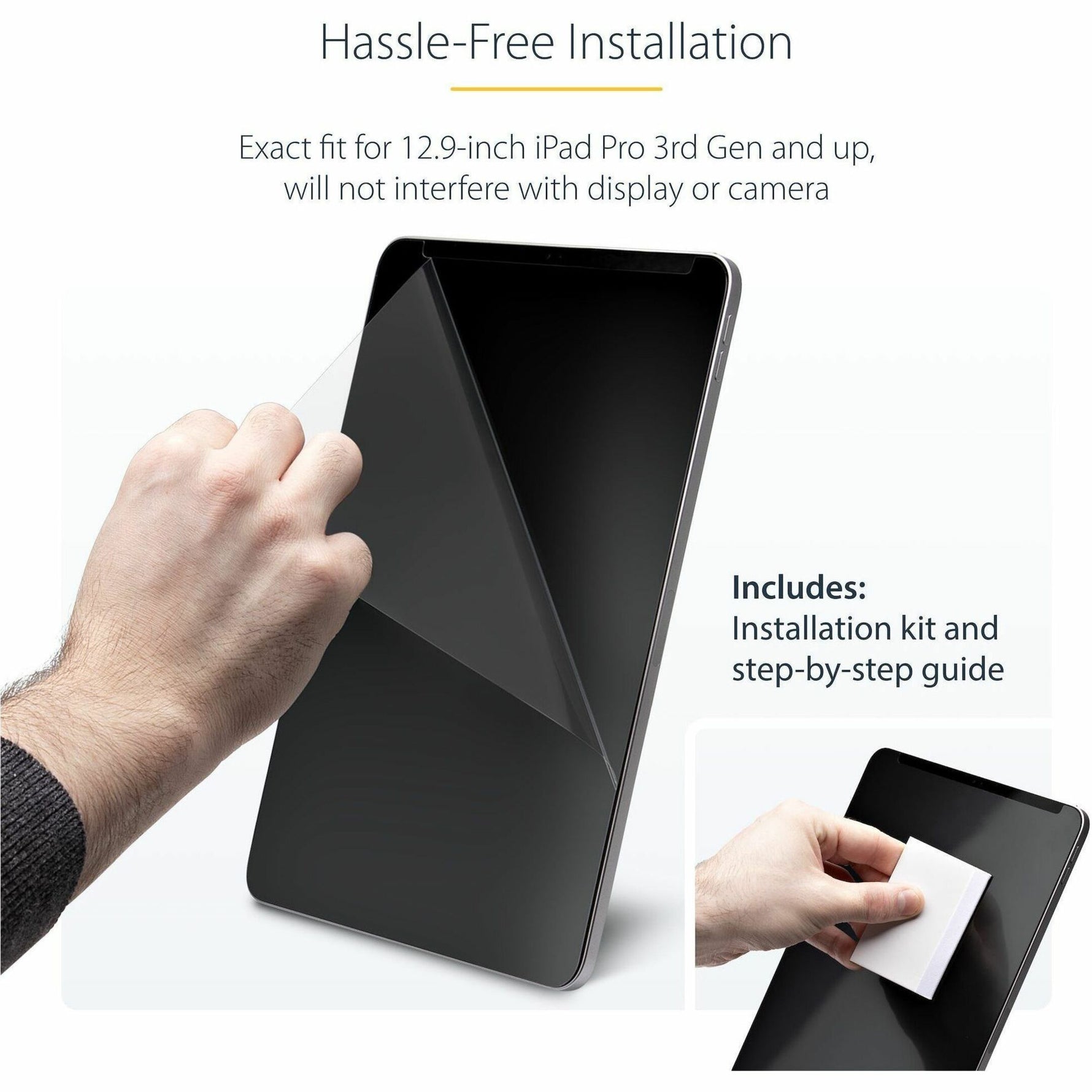 StarTech.com Plastic Anti-glare Privacy Screen Filter for Apple iPad Pro (3rd Generation) - Black - 1 - Alternate view 6
