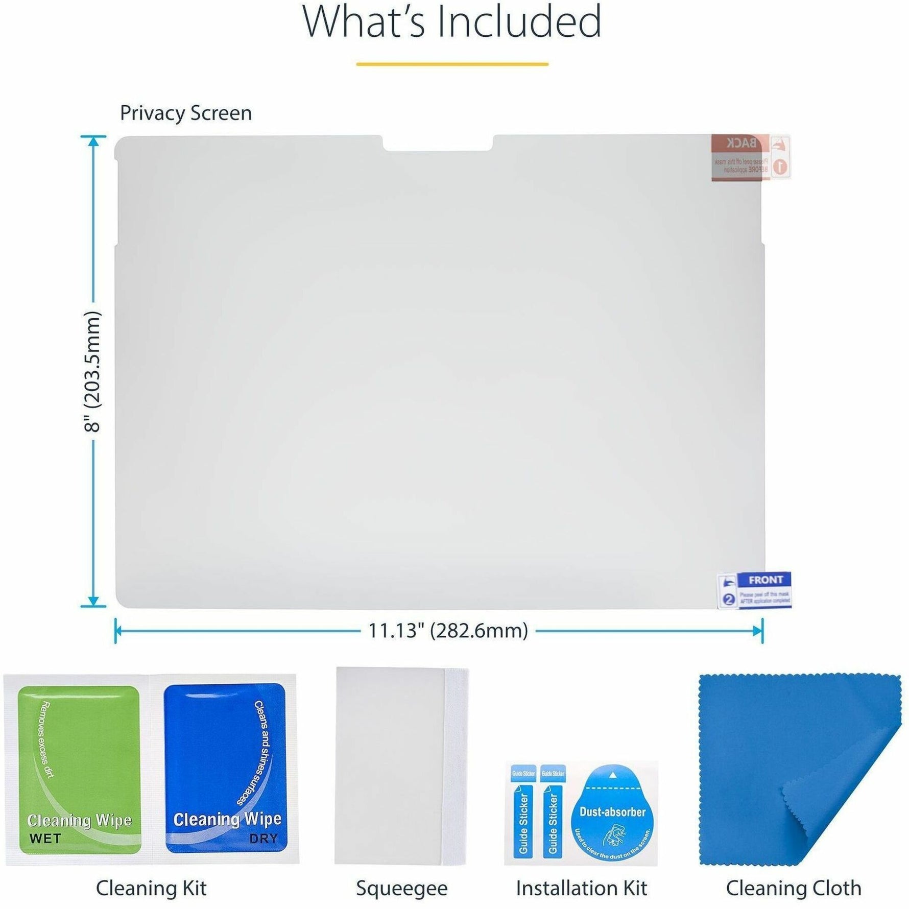 StarTech.com Plastic Anti-glare Privacy Screen Protector for Microsoft Surface Pro 8, Surface Pro 9, Surface Pro X - Black - 1 - Alternate view 7