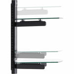 StarTech.com Dual Floating Wall-Mounted AV Shelves, Adjustable Height Shelf For Under TV A/V Equipment, Black Tempered Glass Shelves - Right view