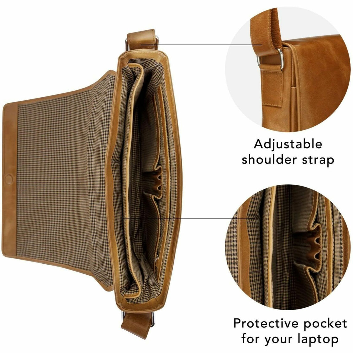dbramante1928 ApS Marselisborg Carrying Case (Messenger) for 35.6 cm (14') Apple Notebook, MacBook - Golden Brown