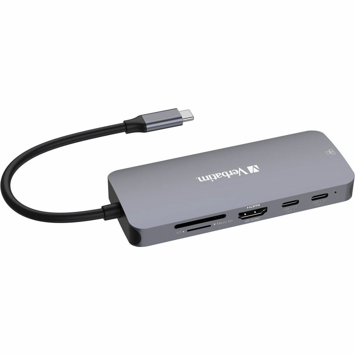 Verbatim USB Type C Docking Station for Notebook - Charging Capability - Memory Card Reader - SD
