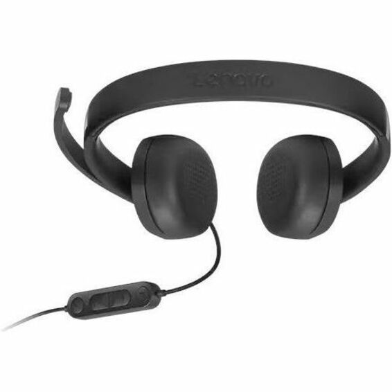 Lenovo Wired On-ear, Over-the-head Stereo Headset - Black - Top view