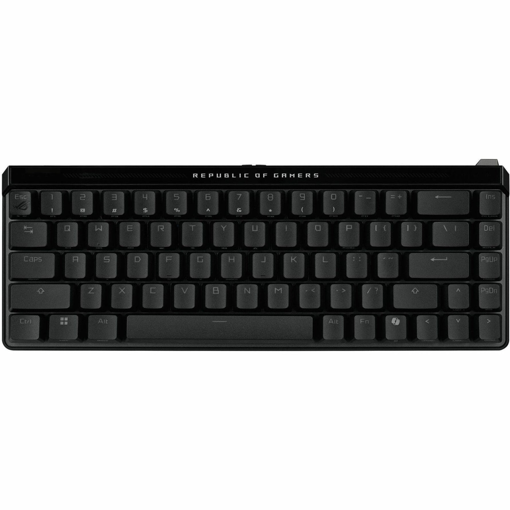 Asus ROG Falchion Ace HFX Gaming Keyboard - Compact - Cable Connectivity - USB 2.0 Interface - RGB LED - Black - Top view