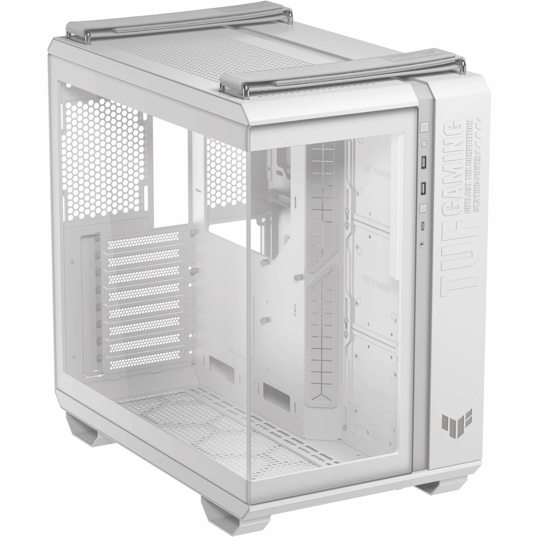 TUF GT502 Gaming Computer Case - ATX Motherboard Supported - Mid-tower - Tempered Glass - White - Right view