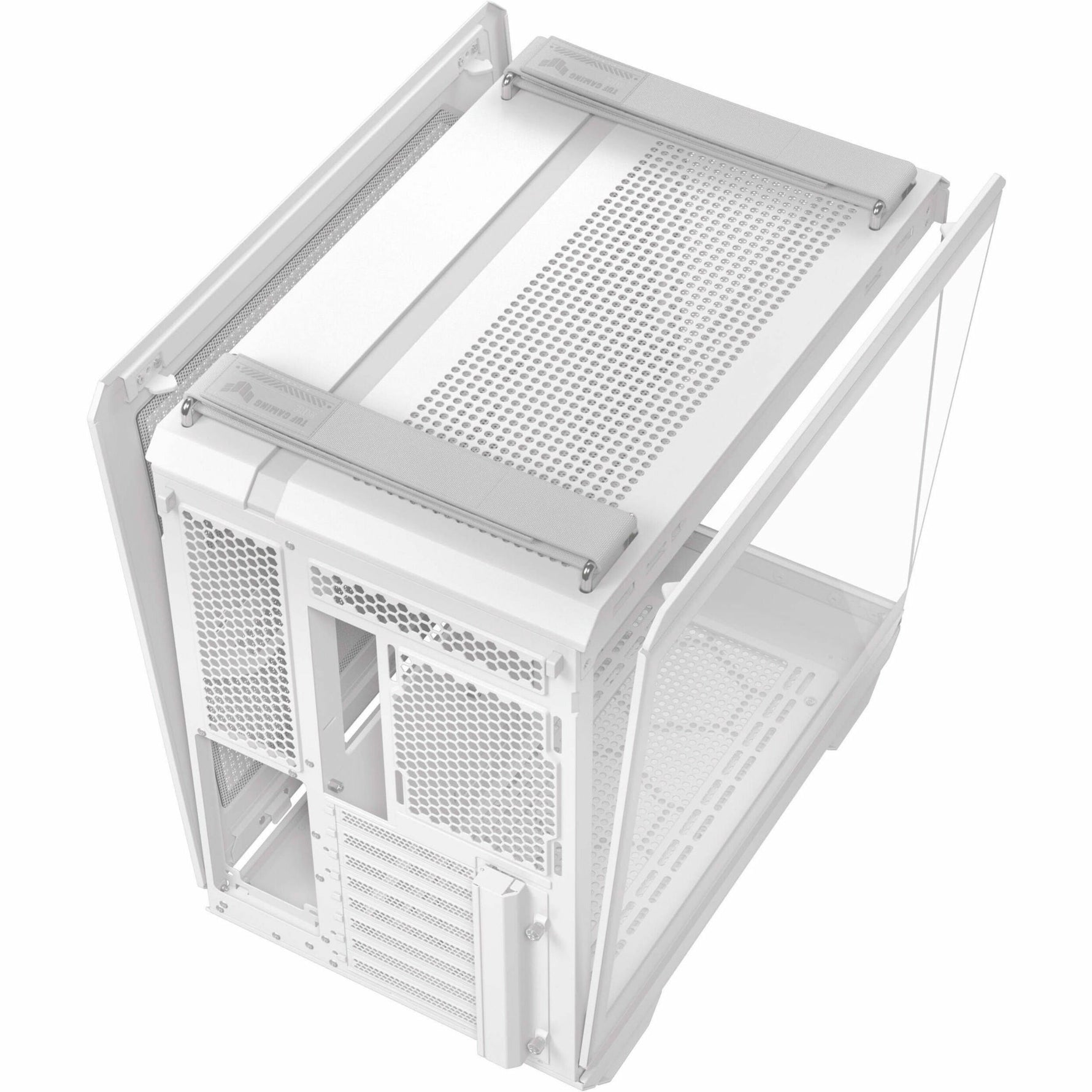 TUF GT502 Gaming Computer Case - ATX Motherboard Supported - Mid-tower - Tempered Glass - White - Top view
