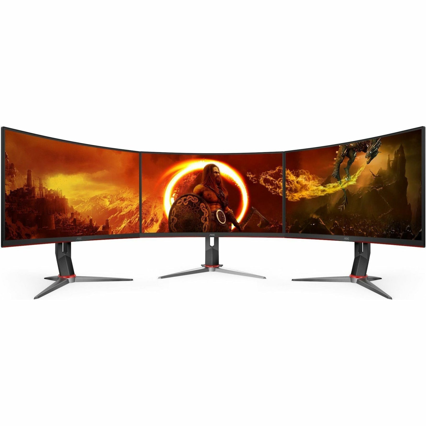 AOC C27G4Z 27' Class Full HD Curved Screen Gaming LED Monitor - 16:9 - Black, Red - Alternate view 8