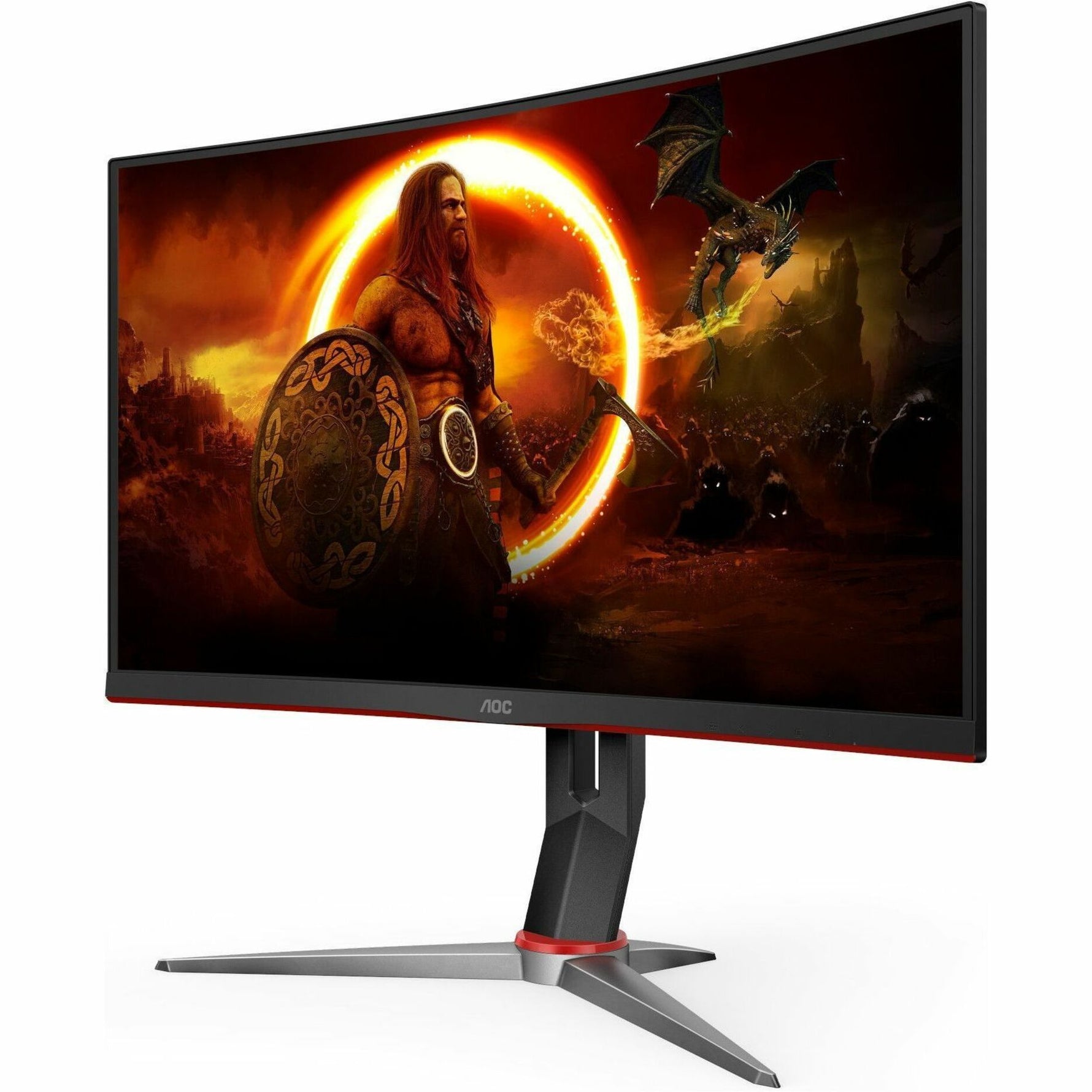 AOC C27G4Z 27' Class Full HD Curved Screen Gaming LED Monitor - 16:9 - Black, Red - Left view