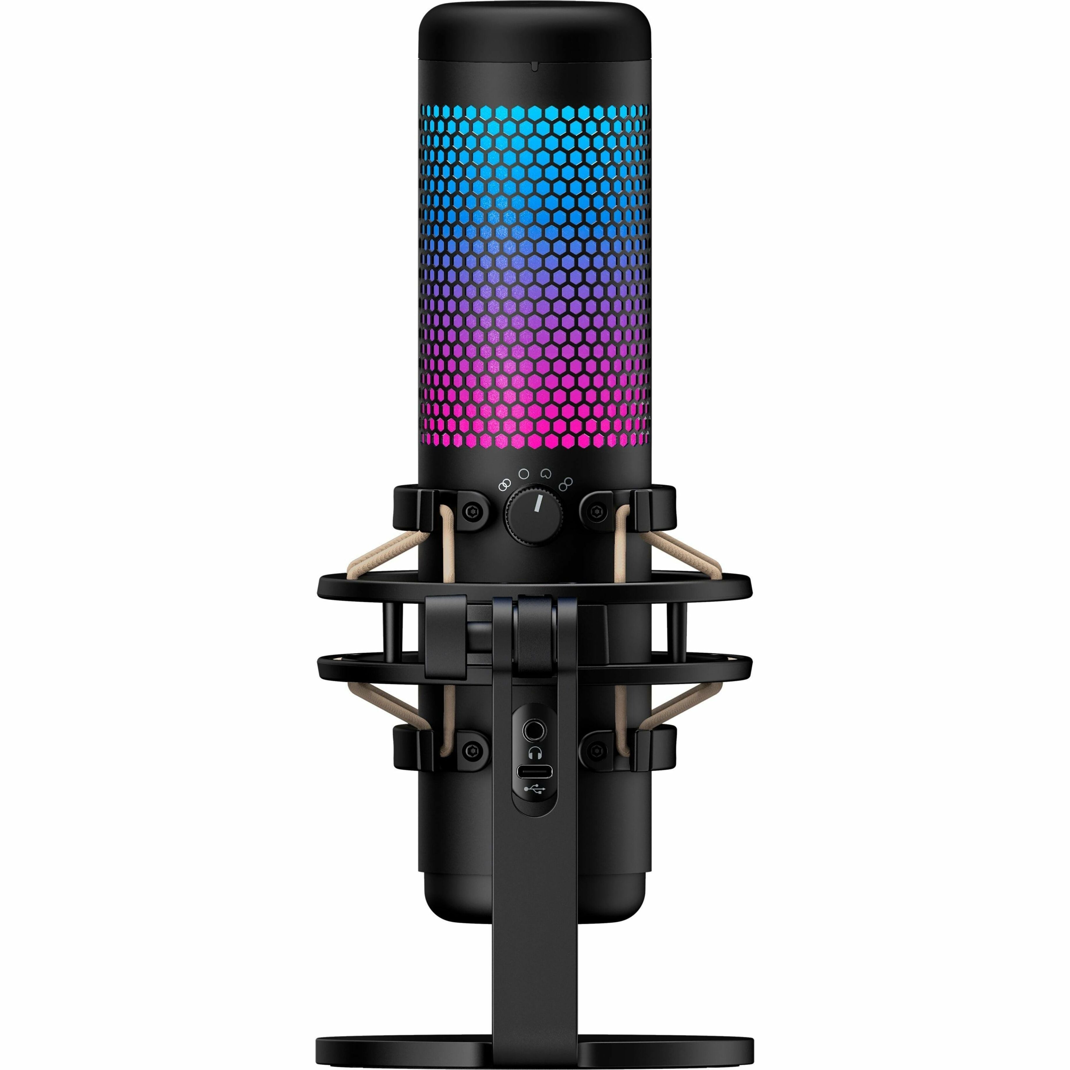 HyperX QuadCast 2 Wired Electret Condenser Microphone for Recording, Gaming, Live Streaming, Podcasting, Content Production - Grey