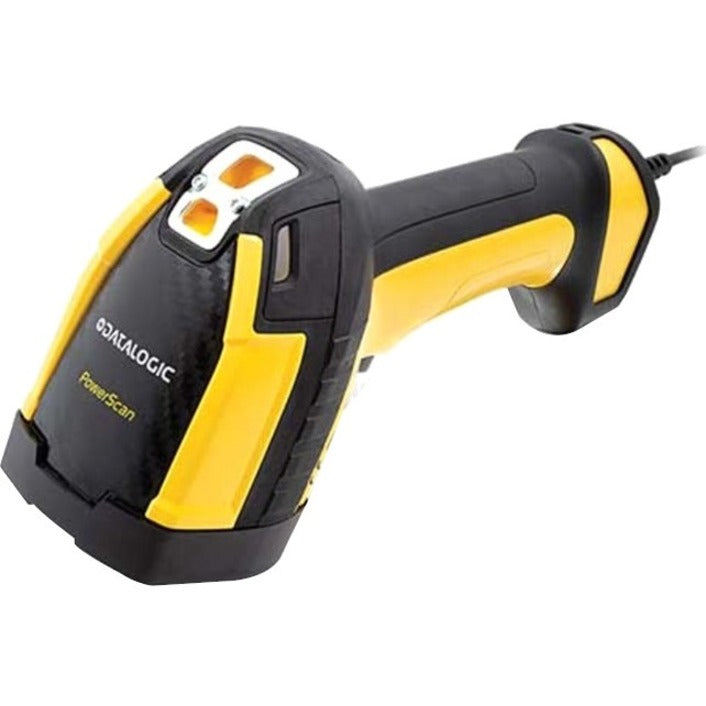 Datalogic PowerScan PD9630 Rugged Manufacturing, Assembly Line, Component Tracking, Inventory, Warehouse, Logistics, Picking, Sorting Handheld Barcode Scanner Kit - Cable Connectivity - Yellow - USB C - Left view