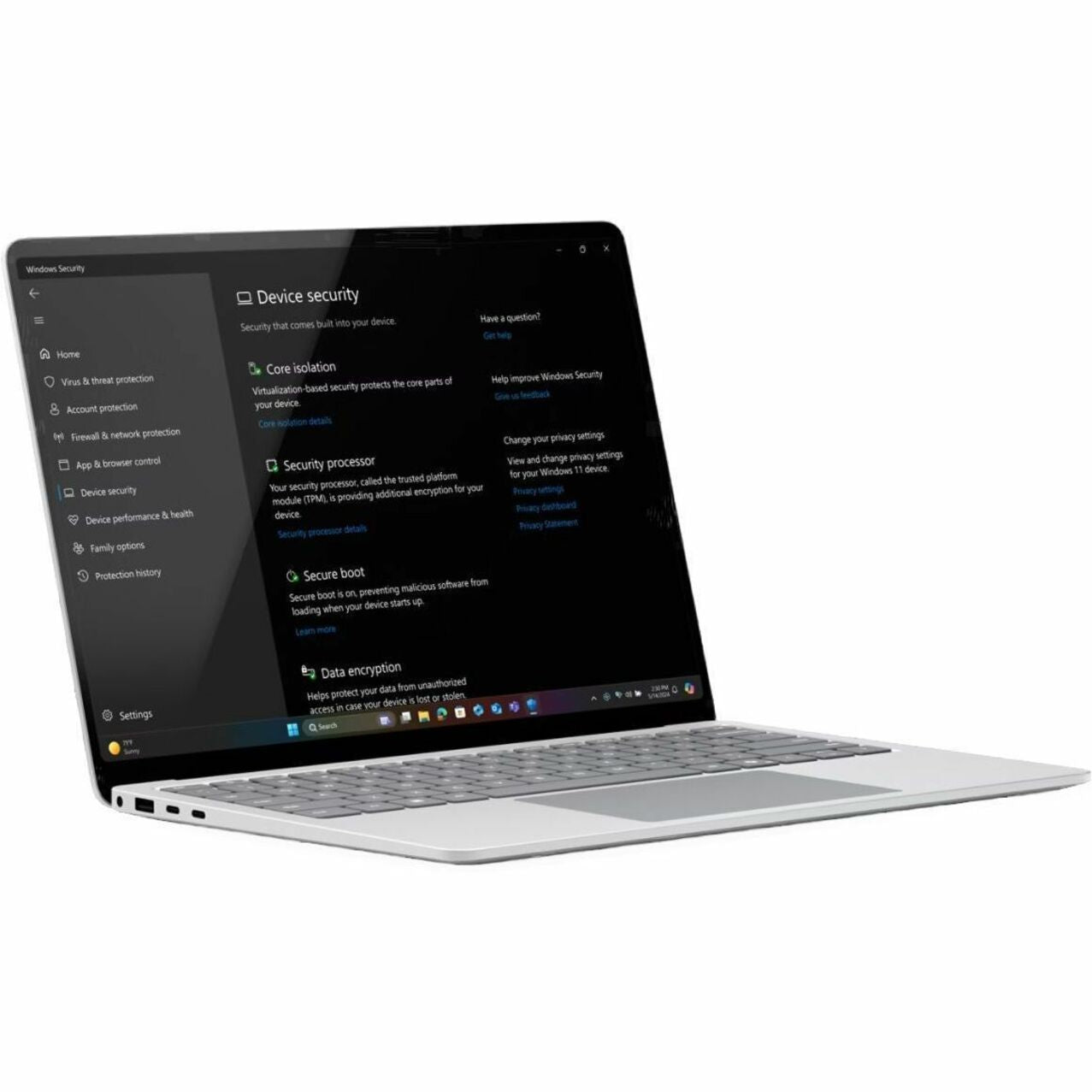 Microsoft Surface Laptop 7 13.8' Touchscreen Copilot+ PC Notebook - 120 Hz - Intel Core Ultra 7 266V - 16 GB - 256 GB SSD - English Keyboard - Platinum - Alternate view 14