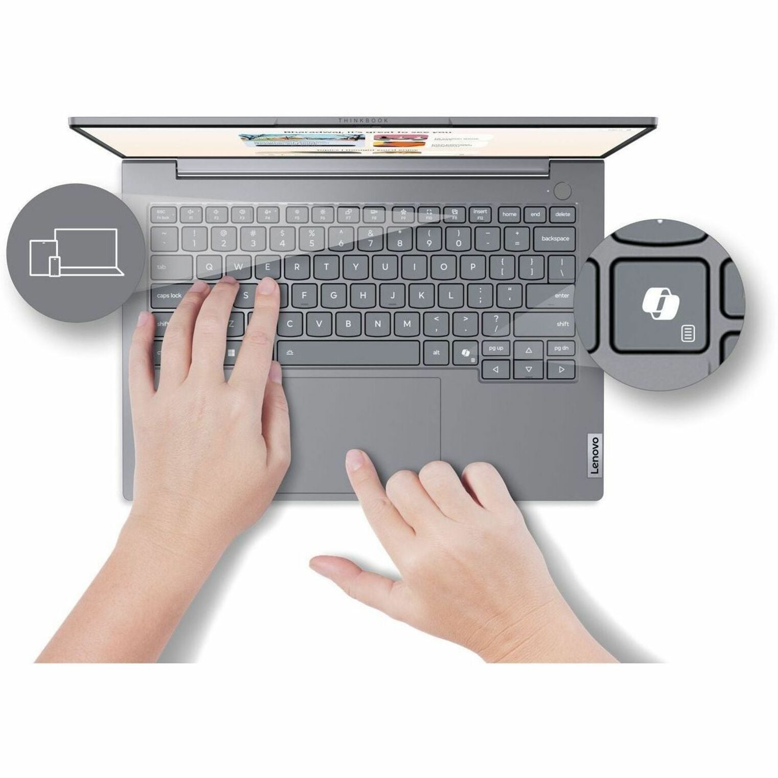 Lenovo ThinkBook 14 G8 IAL 21SJ006TAU 14' Notebook - WUXGA - 60 Hz - Intel Core Ultra 7 255H - 32 GB - 512 GB SSD - English Keyboard - Arctic Gray - Alternate view 13