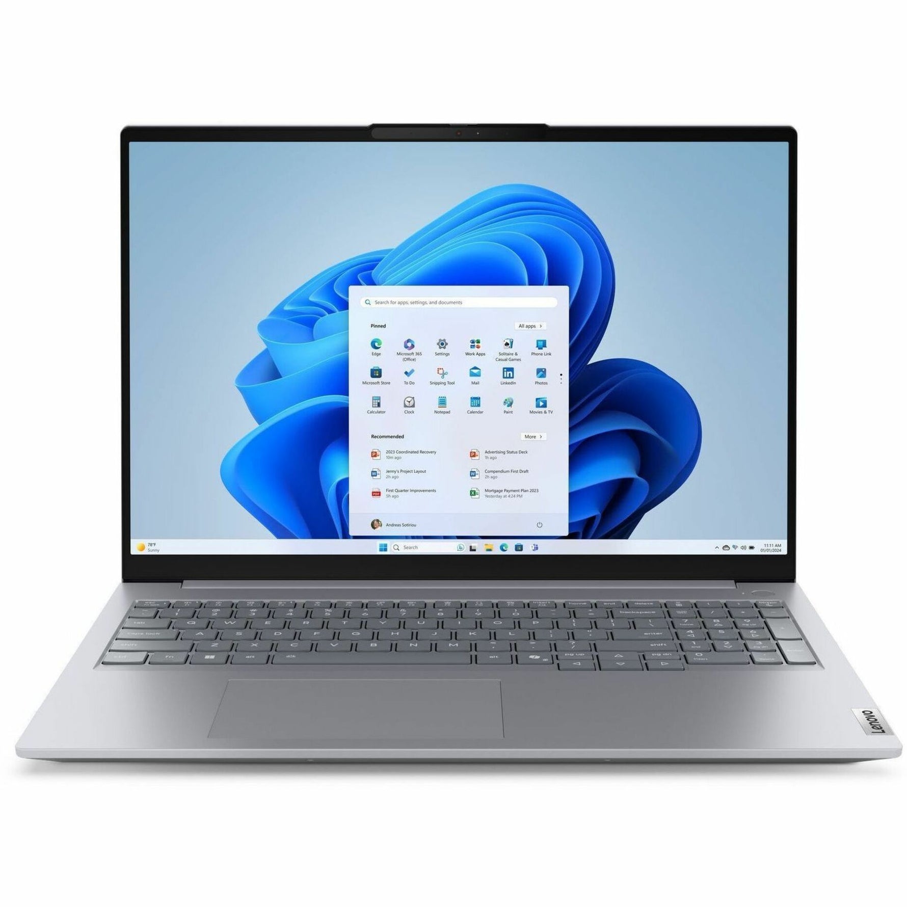 Lenovo ThinkBook 16 G8 IAL 21SK007JAU 16' Notebook - WUXGA - 60 Hz - Intel Core Ultra 5 225U - 32 GB - 512 GB SSD - English Keyboard - Arctic Gray