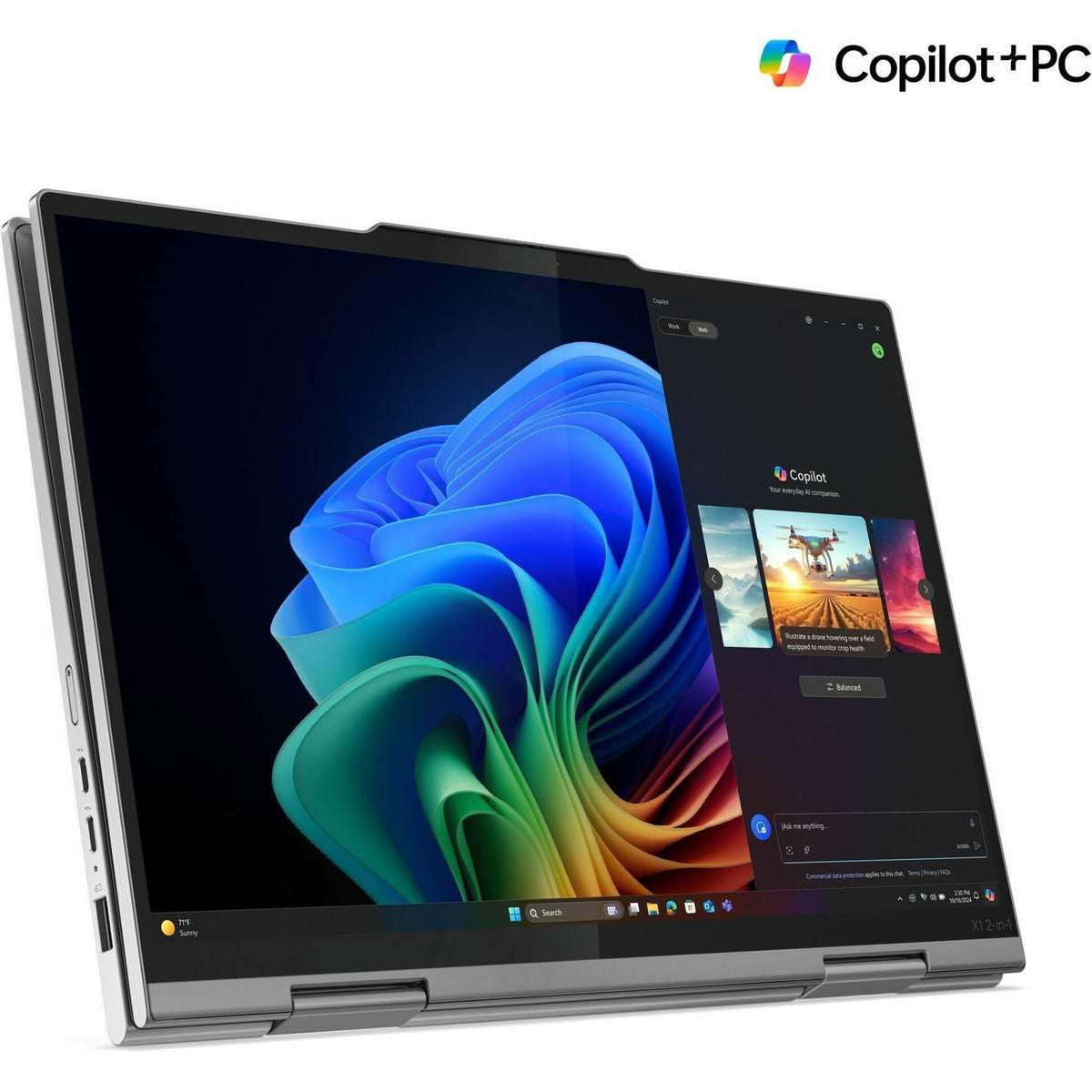 Lenovo Thinkpad X1 Gen 10 21NU001HAU 14' Touchscreen Convertible Copilot+ PC 2 in 1 Notebook - WUXGA - 60 Hz - Intel Core Ultra 7 258V - Intel Evo Platform - 32 GB - 512 GB SSD - English Keyboard - Gr - Alternate view 9