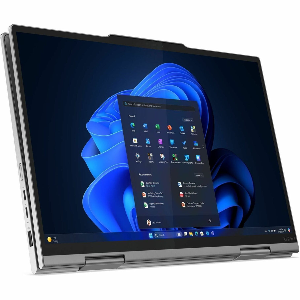 Lenovo Thinkpad X1 Gen 10 21NU001HAU 14' Touchscreen Convertible Copilot+ PC 2 in 1 Notebook - WUXGA - 60 Hz - Intel Core Ultra 7 258V - Intel Evo Platform - 32 GB - 512 GB SSD - English Keyboard - Gr - Alternate view 20