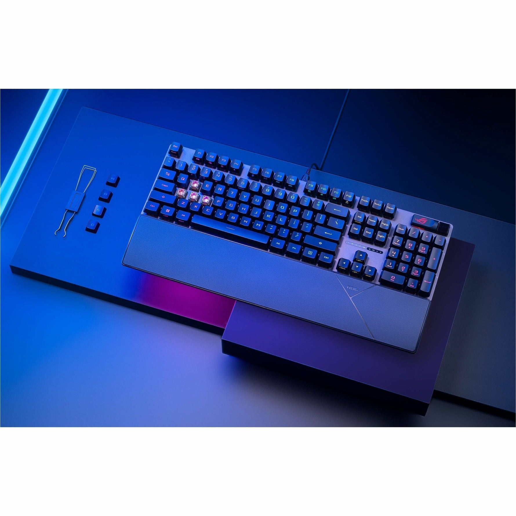 Asus ROG Strix Scope II RX Gaming Keyboard - Full-size - Cable Connectivity - USB 2.0 Interface - RGB LED - Alternate view 7