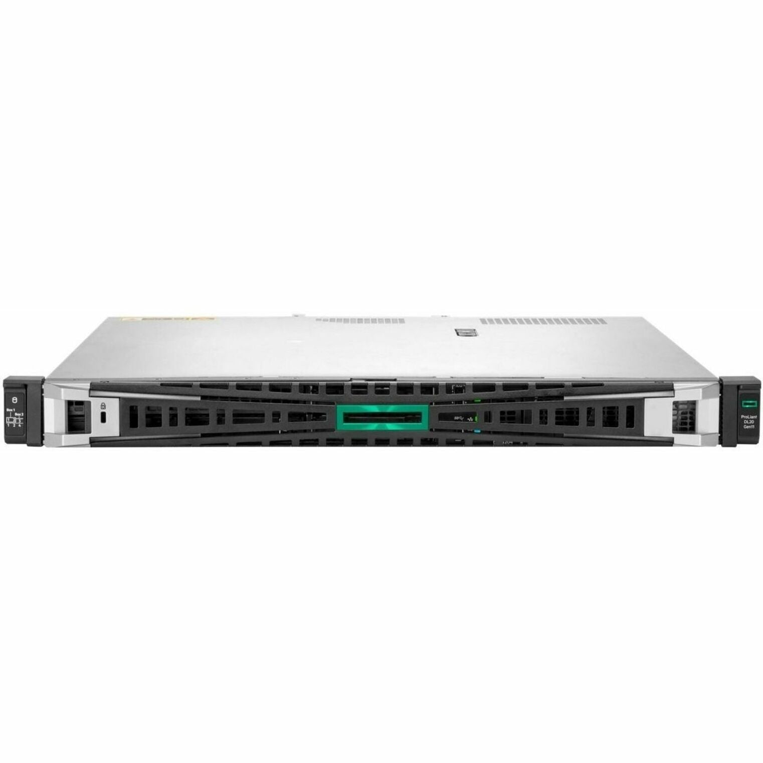 HPE ProLiant DL20 G11 1U Rack Server - 1 x Intel Xeon E-2434 3.40 GHz - 32 GB RAM - 980 GB SSD - (2 x 480GB) SSD Configuration - Serial ATA/600 Controller - Left view
