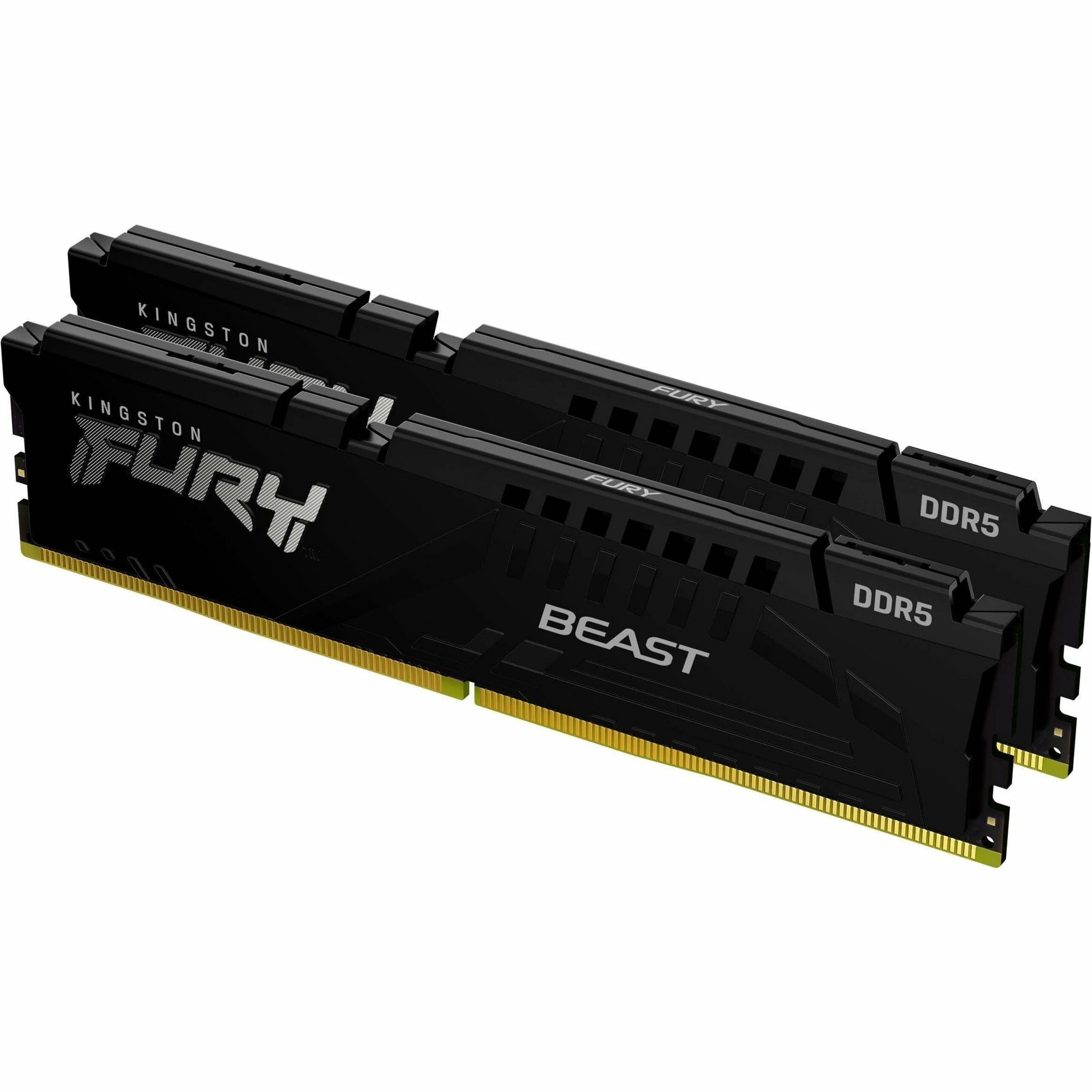 Kingston FURY Beast RAM Module for Motherboard - 32 GB (2 x 16GB) - DDR5-6000/PC5-48000 DDR5 SDRAM - 6000 MHz Single-rank Memory - CL36 - 1.35 V