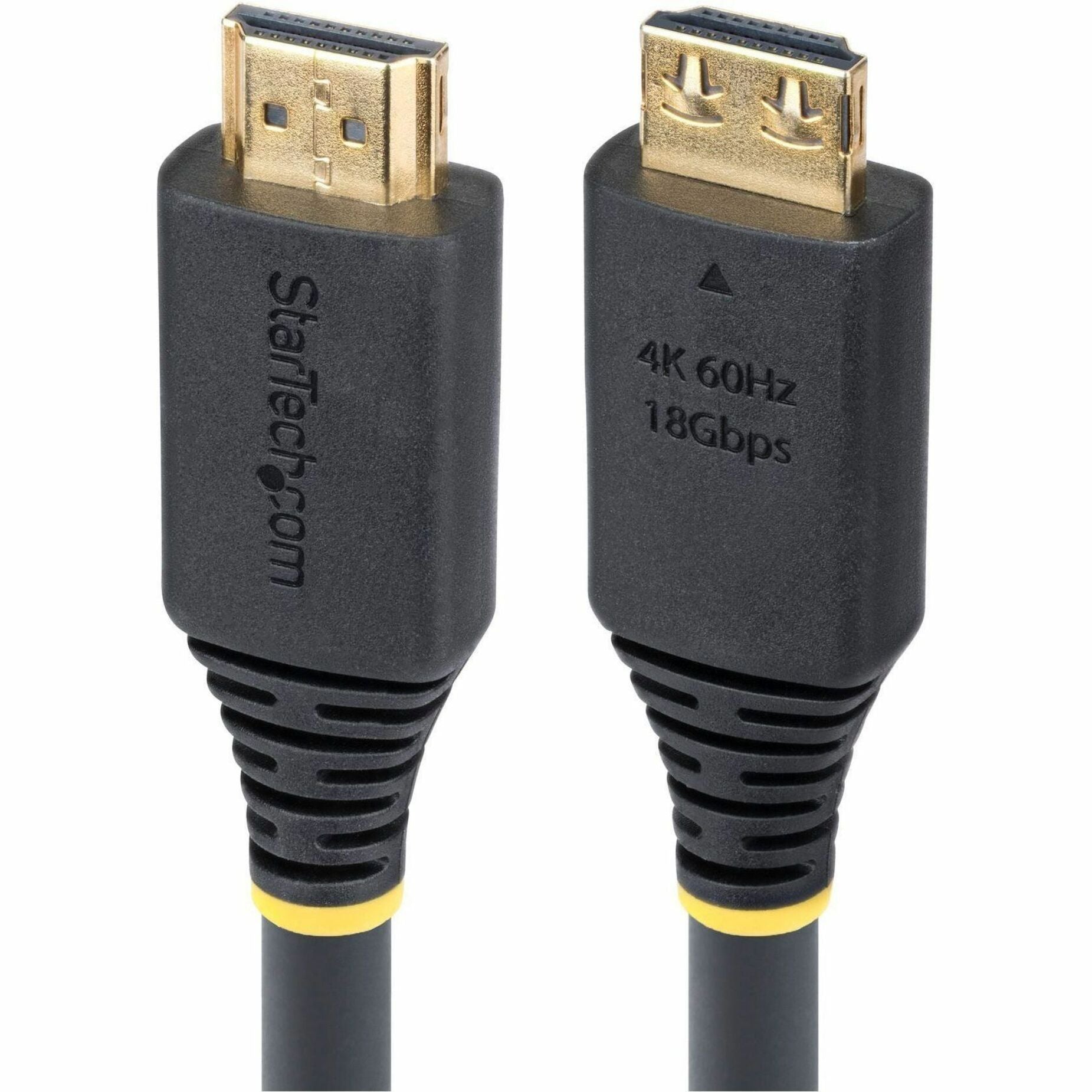 StarTech.com 20ft (6.1m) High Speed HDMI Cable with Gripping Connectors, 4K 60Hz/1440p 144Hz 18Gbps, UHD HDMI Cord, TPE Jacket