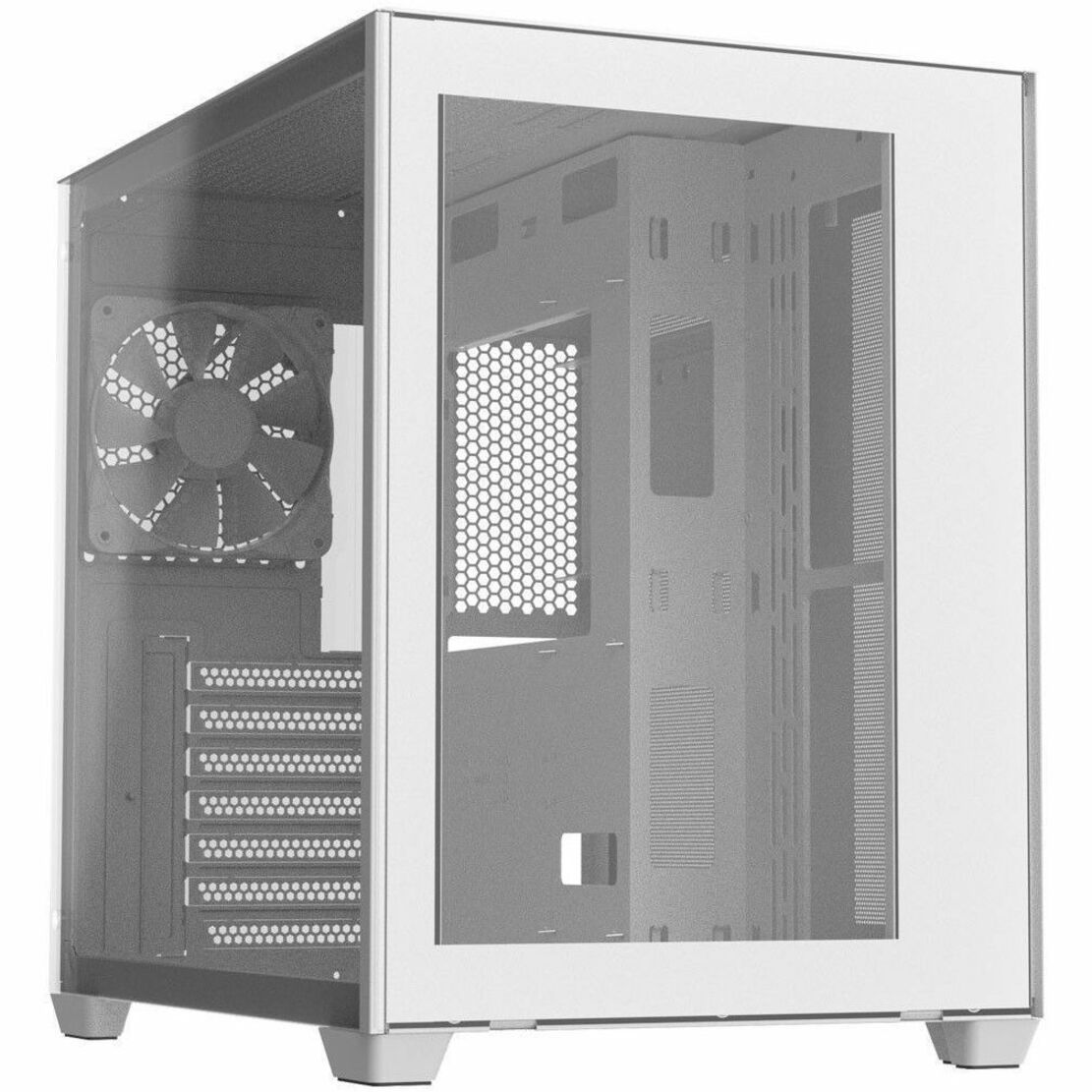 FSP Group CMT380W Computer Case - ATX Motherboard Supported - Mid-tower - Tempered Glass, SPCC - White