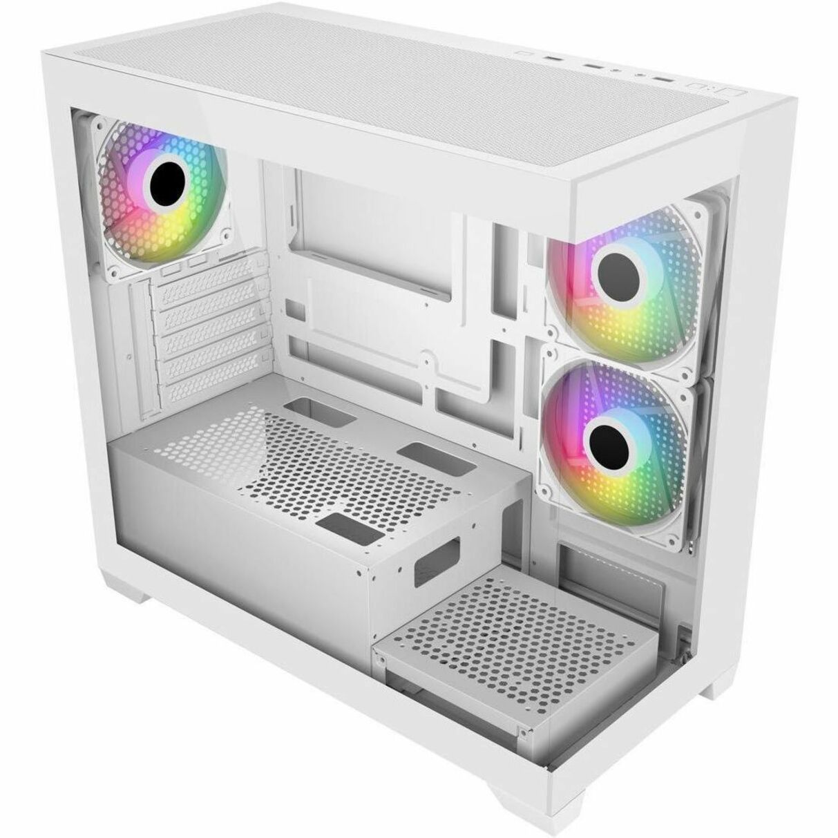 FSP Group S340-WA Gaming Computer Case - Micro ATX, Mini ITX Motherboard Supported - Mid-tower - Tempered Glass - White