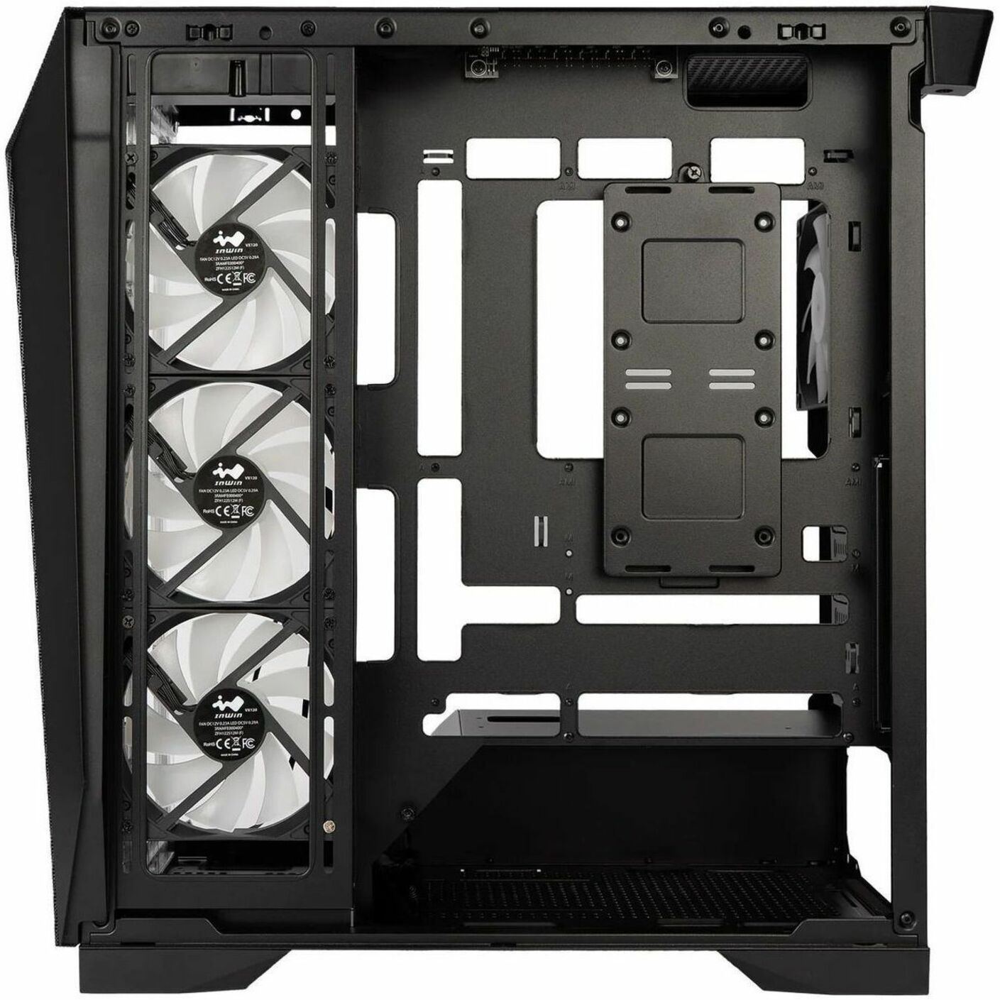 In Win Prism IW-CS-PRISM Gaming Computer Case - ATX Motherboard Supported - Mid-tower - SPCC, Tempered Glass, Glass - Black - Alternate view 7