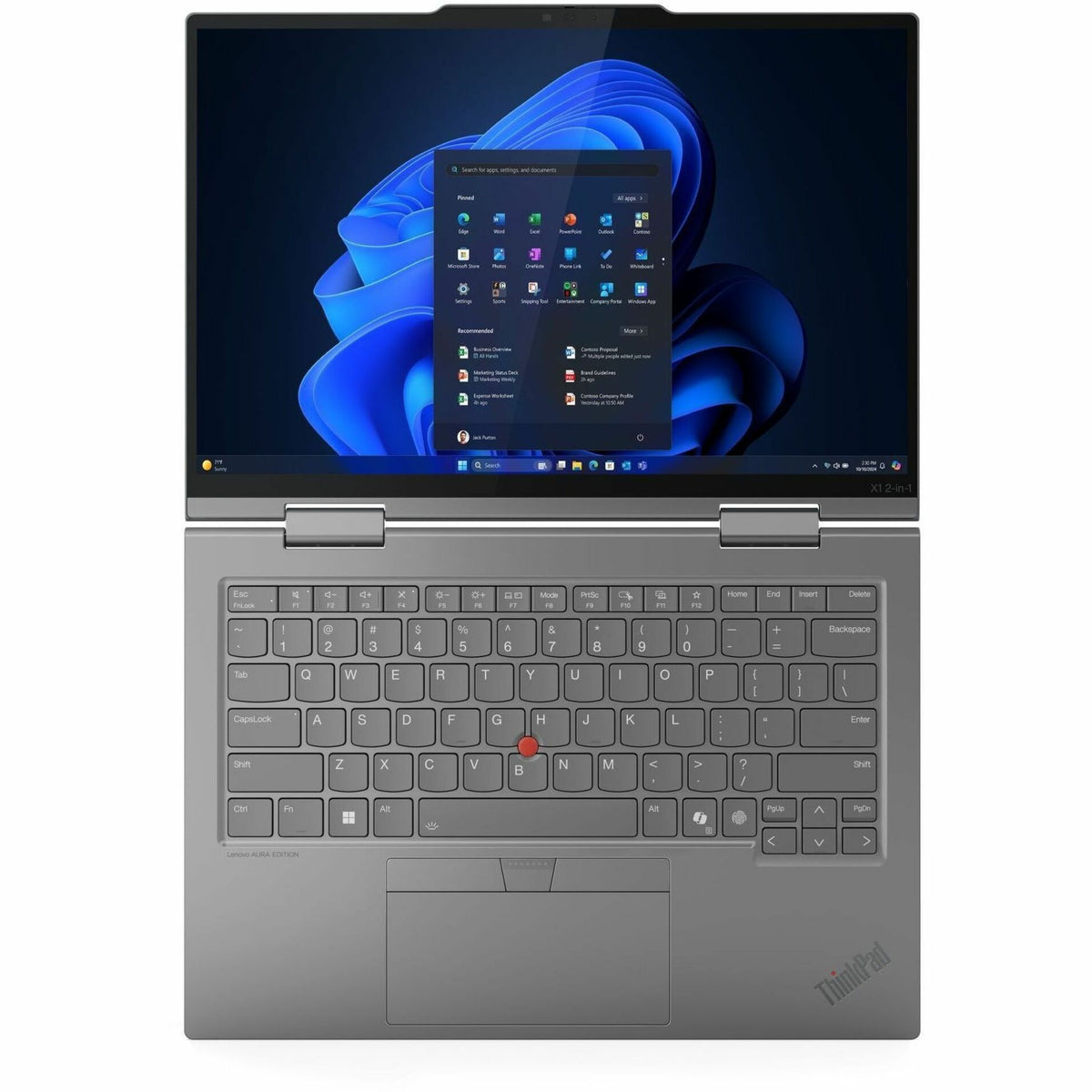 Lenovo Thinkpad X1 Gen 10 21NU004LAU 14' Touchscreen Convertible Copilot+ PC 2 in 1 Notebook - WUXGA - 60 Hz - Intel Core Ultra 7 258V - Intel Evo Platform - 32 GB - 1 TB SSD - English Keyboard - Grey - Alternate view 12