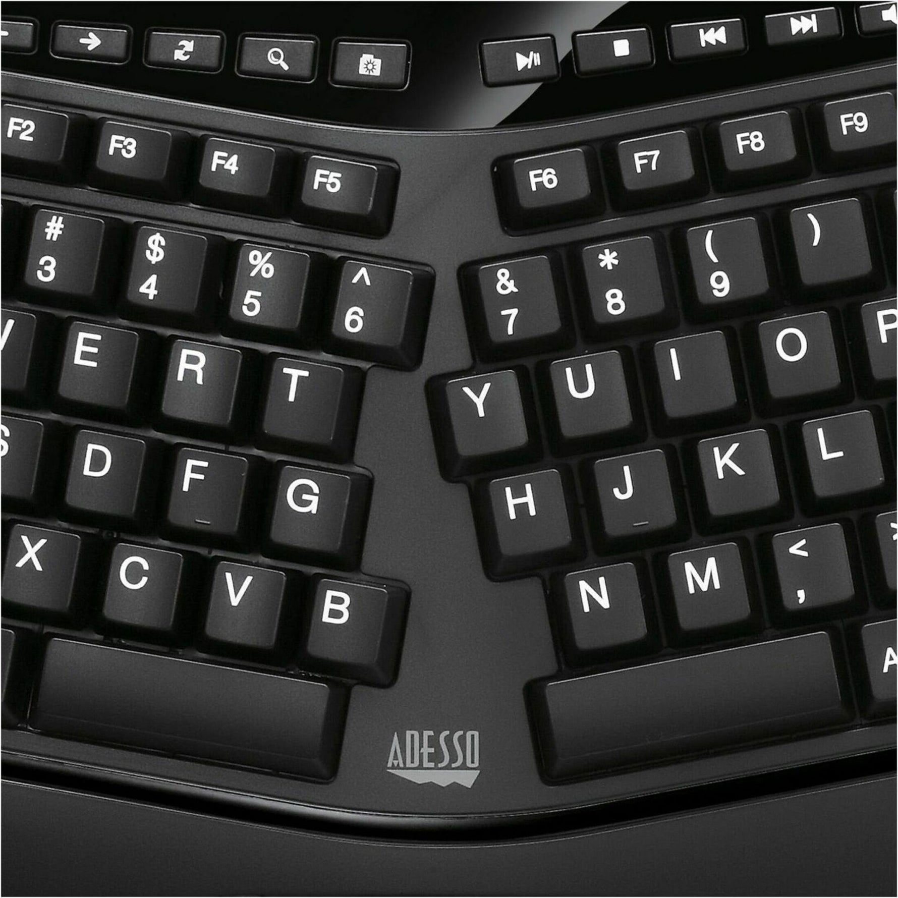Adesso Tru-Form AKB-450UB Keyboard - Full-size - Cable Connectivity - USB Interface - TouchPad - English (US) - Black - Alternate view 10