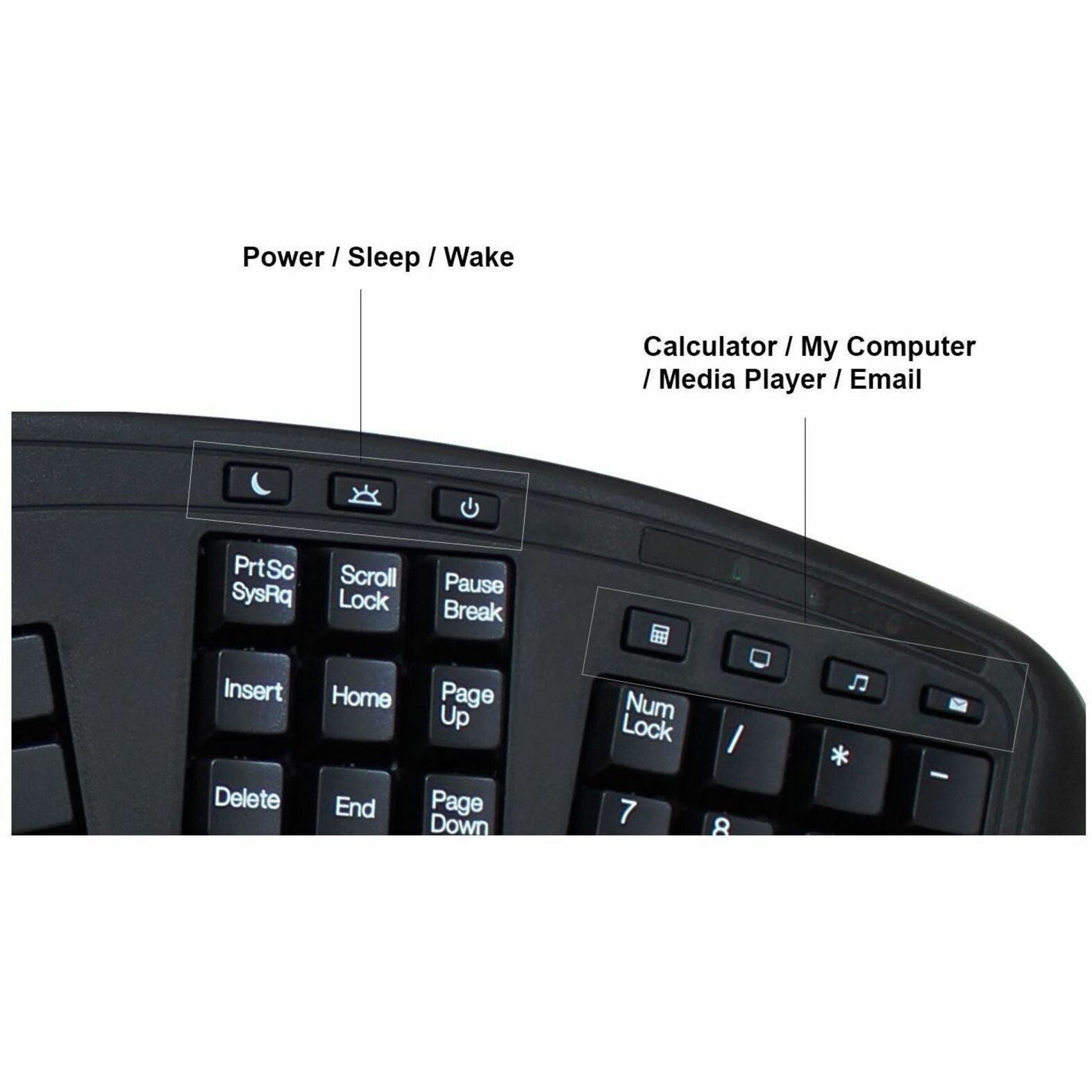 Adesso Tru-Form AKB-450UB Keyboard - Full-size - Cable Connectivity - USB Interface - TouchPad - English (US) - Black - Alternate view 11