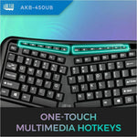 Adesso Tru-Form AKB-450UB Keyboard - Full-size - Cable Connectivity - USB Interface - TouchPad - English (US) - Black - Alternate view 8