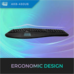 Adesso Tru-Form AKB-450UB Keyboard - Full-size - Cable Connectivity - USB Interface - TouchPad - English (US) - Black - Alternate view 9