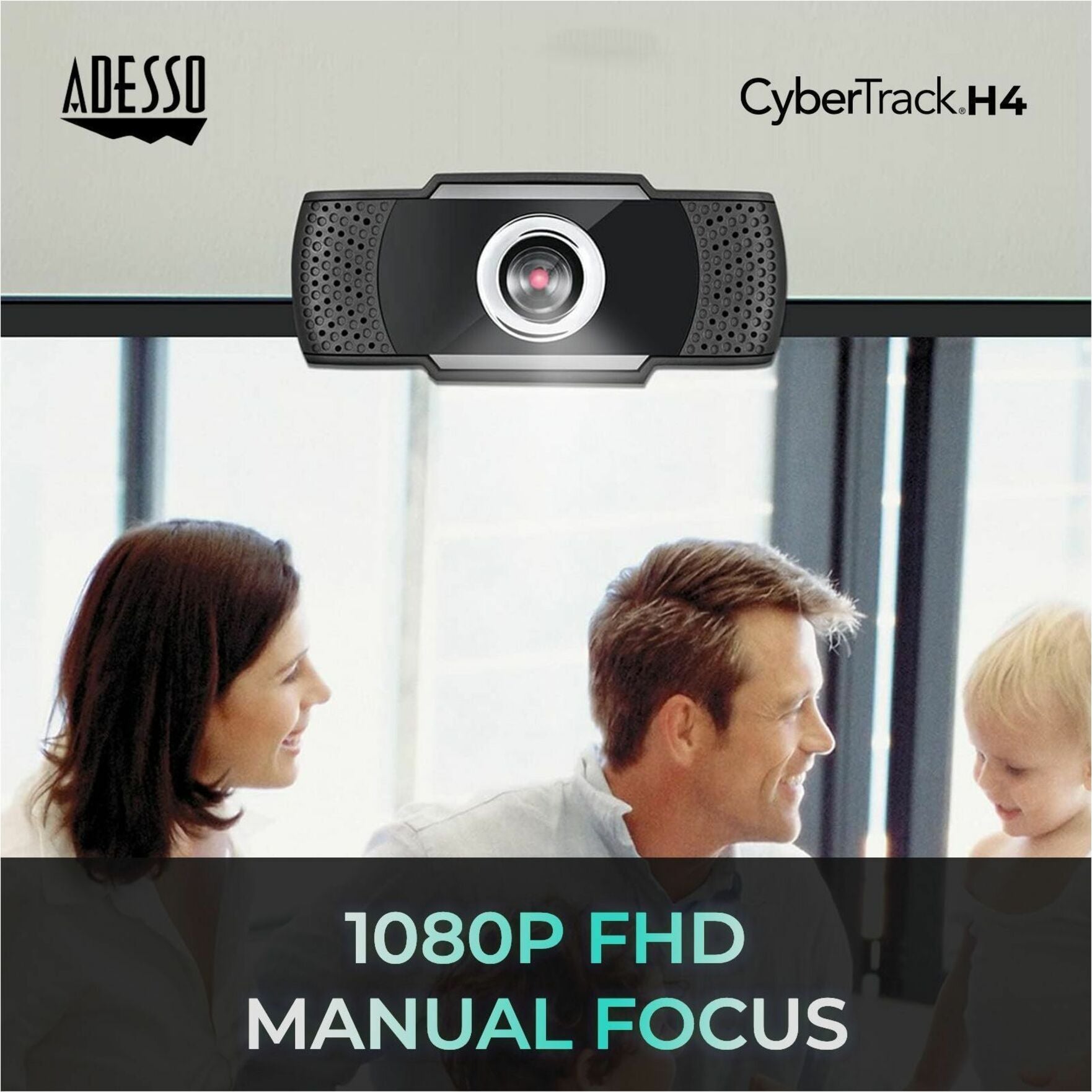 Adesso CyberTrack CyberTrack H4 Webcam - 2.1 Megapixel - 30 fps - Black - USB 2.0 - Alternate view 10