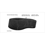 Adesso Tru-Form 160 Rugged Keyboard - Full-size - Cable Connectivity - USB Interface - Scroll Wheel - English (US) - Black - Alternate view 6