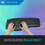 Adesso Tru-Form 160 Rugged Keyboard - Full-size - Cable Connectivity - USB Interface - Scroll Wheel - English (US) - Black - Alternate view 9