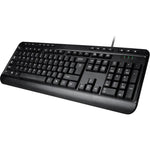 Adesso AKB-132UB Keyboard - Full-size - Cable Connectivity - USB Interface - English (US) - Black - Left view