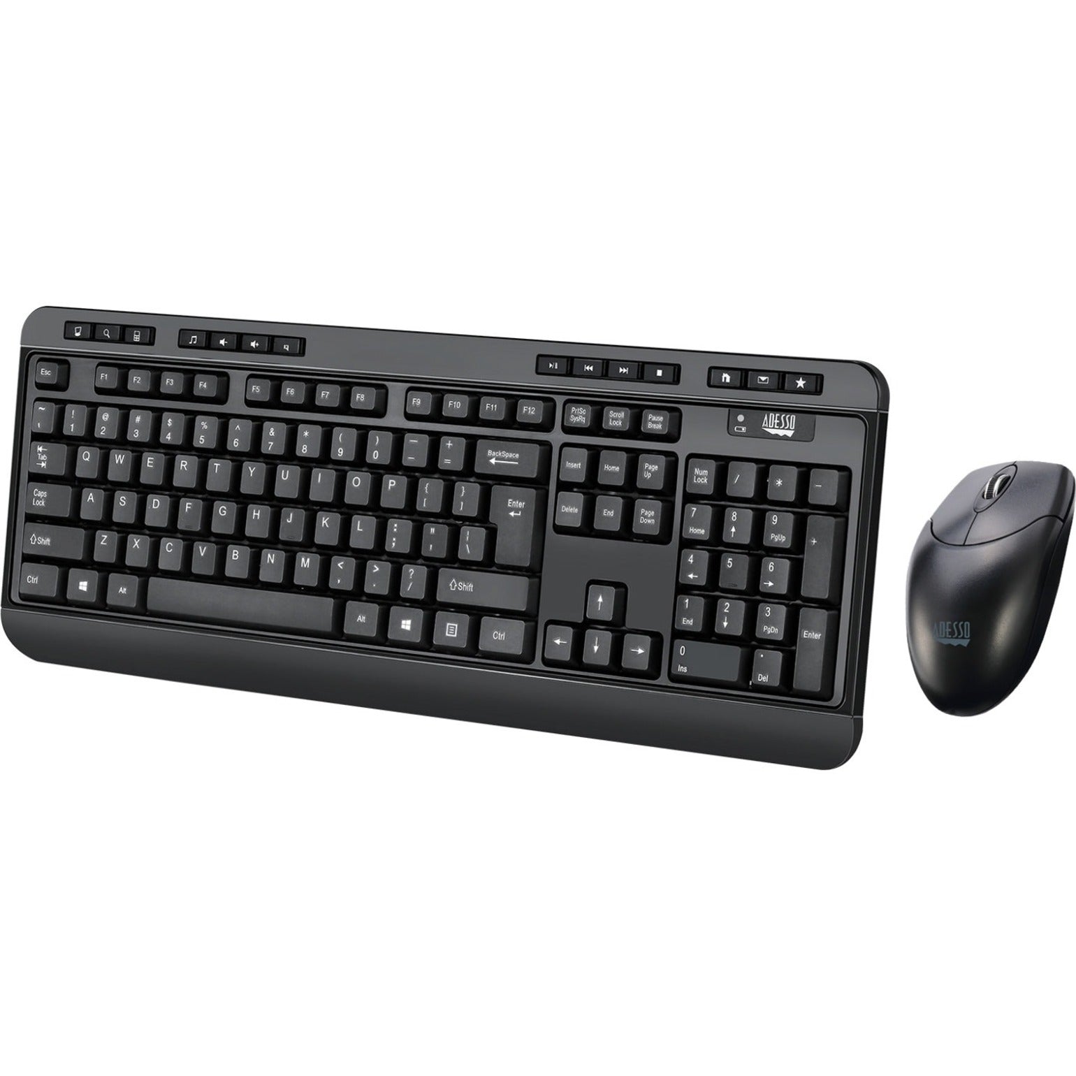 Adesso Wireless Desktop WKB-1320CB Keyboard & Mouse - English (US) - 1 Each