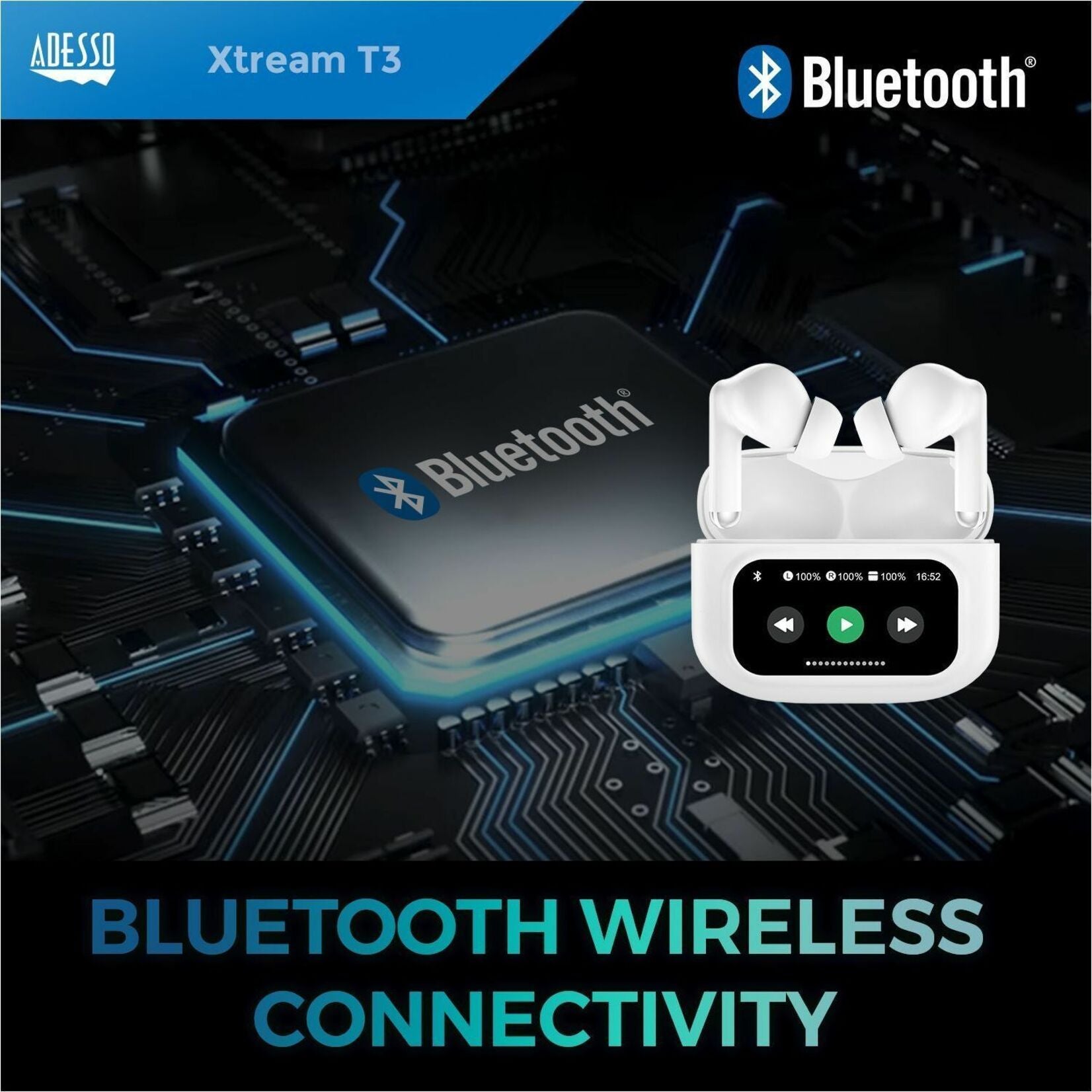 Adesso Xtream T3 True Wireless Earbud Stereo Earset - Alternate view 7