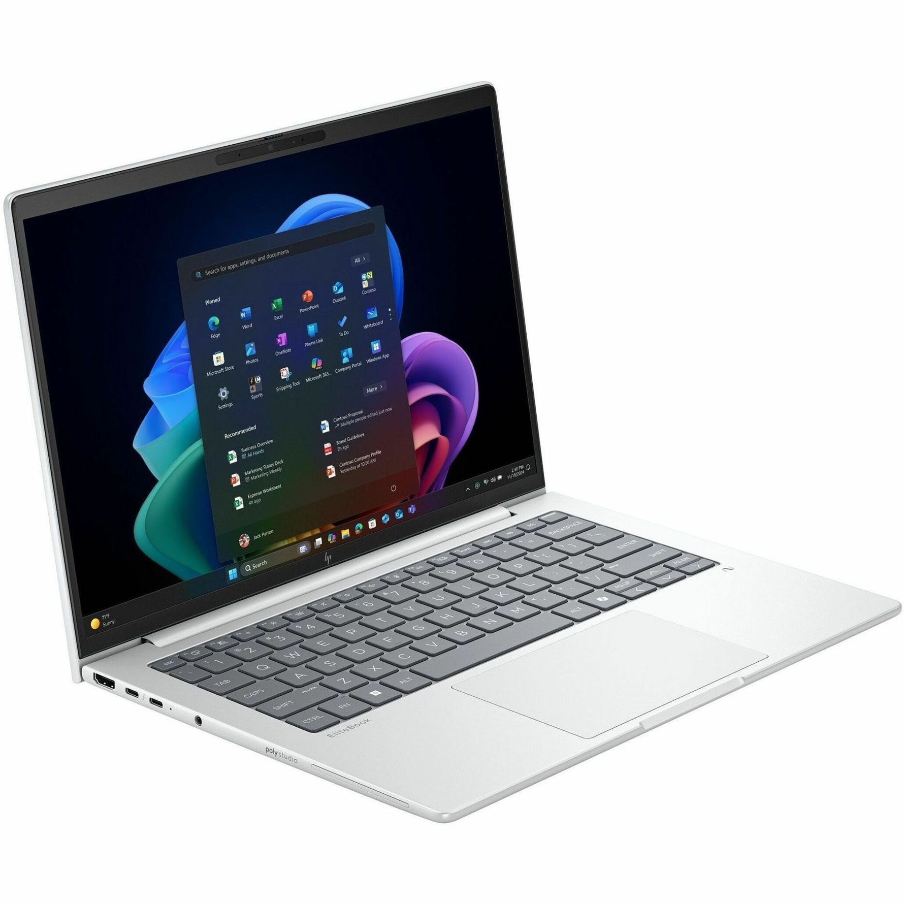 HP EliteBook 8 G1i 16' Touchscreen Notebook - WUXGA - 60 Hz - Intel Core Ultra 7 256V - 16 GB - 512 GB SSD - Glacier Silver Aluminum