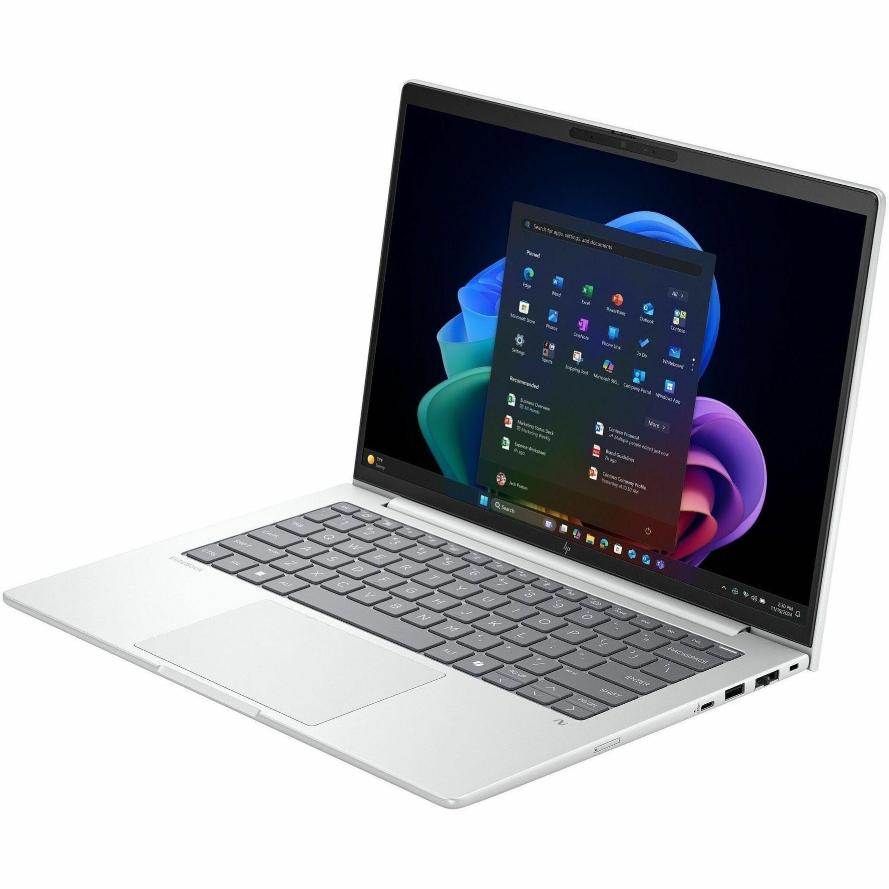 HP EliteBook 8 G1i 16' Touchscreen Notebook - WUXGA - 60 Hz - Intel Core Ultra 7 256V - 16 GB - 512 GB SSD - Glacier Silver Aluminum