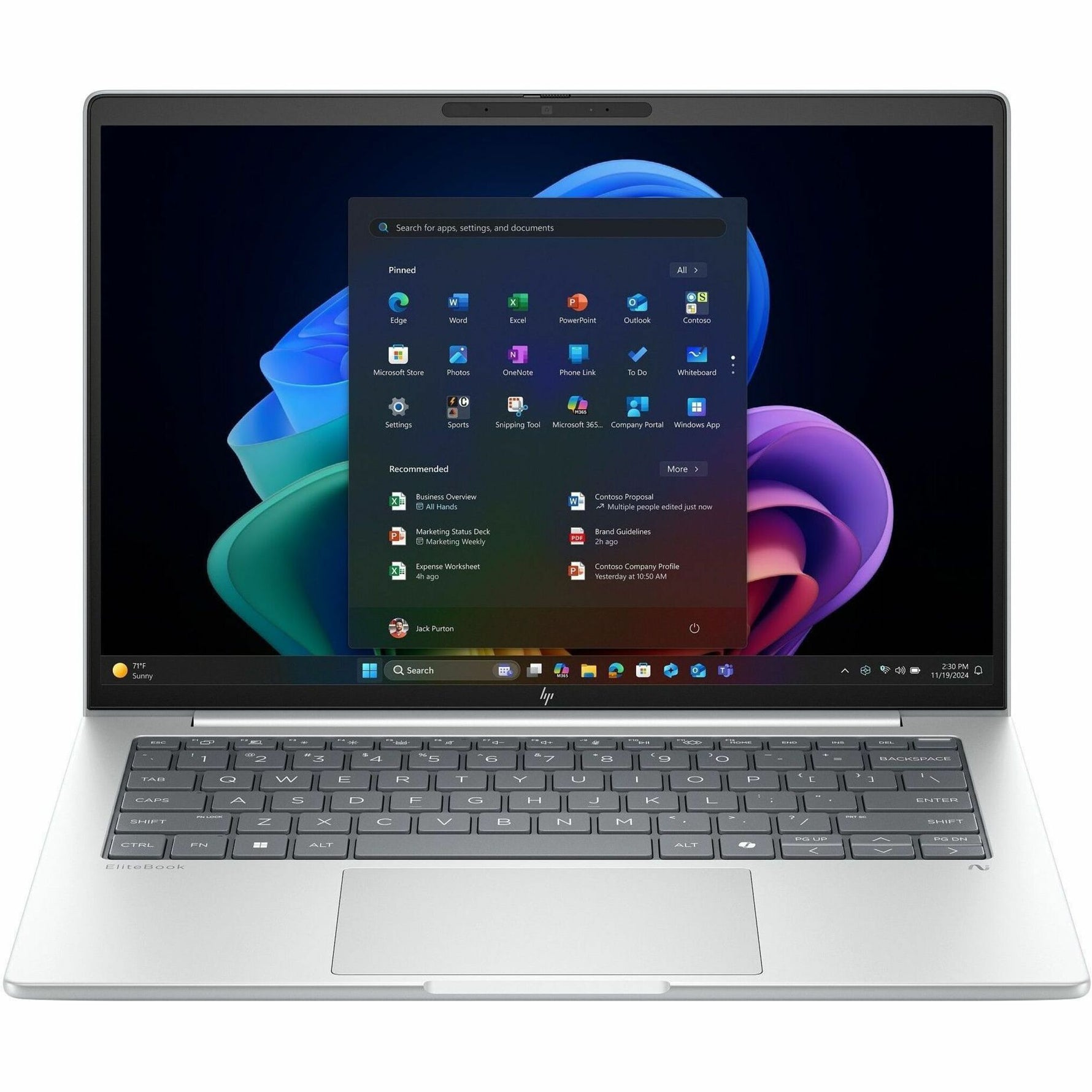 HP EliteBook 8 G1i 14' Touchscreen Notebook - WUXGA - 60 Hz - Intel Core Ultra 7 256V - 16 GB - 512 GB SSD - Glacier Silver Aluminum