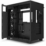 NZXT H9 Flow CM-H92FB-01 Computer Case - ATX Motherboard Supported - Mid-tower - Glass, Tempered Glass, Steel, Galvanized Cold Rolled Steel (SGCC) - Black - Left view