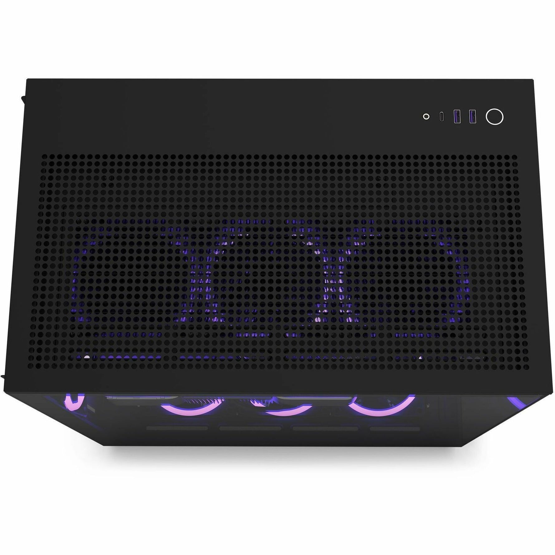 NZXT H9 Flow CM-H92FB-01 Computer Case - ATX Motherboard Supported - Mid-tower - Glass, Tempered Glass, Steel, Galvanized Cold Rolled Steel (SGCC) - Black - Top view