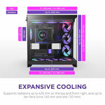 NZXT H9 Flow CM-H92FB-P1 Computer Case - ATX Motherboard Supported - Mid-tower - Glass, Tempered Glass, Steel, Galvanized Cold Rolled Steel (SGCC) - Black - Alternate view 6