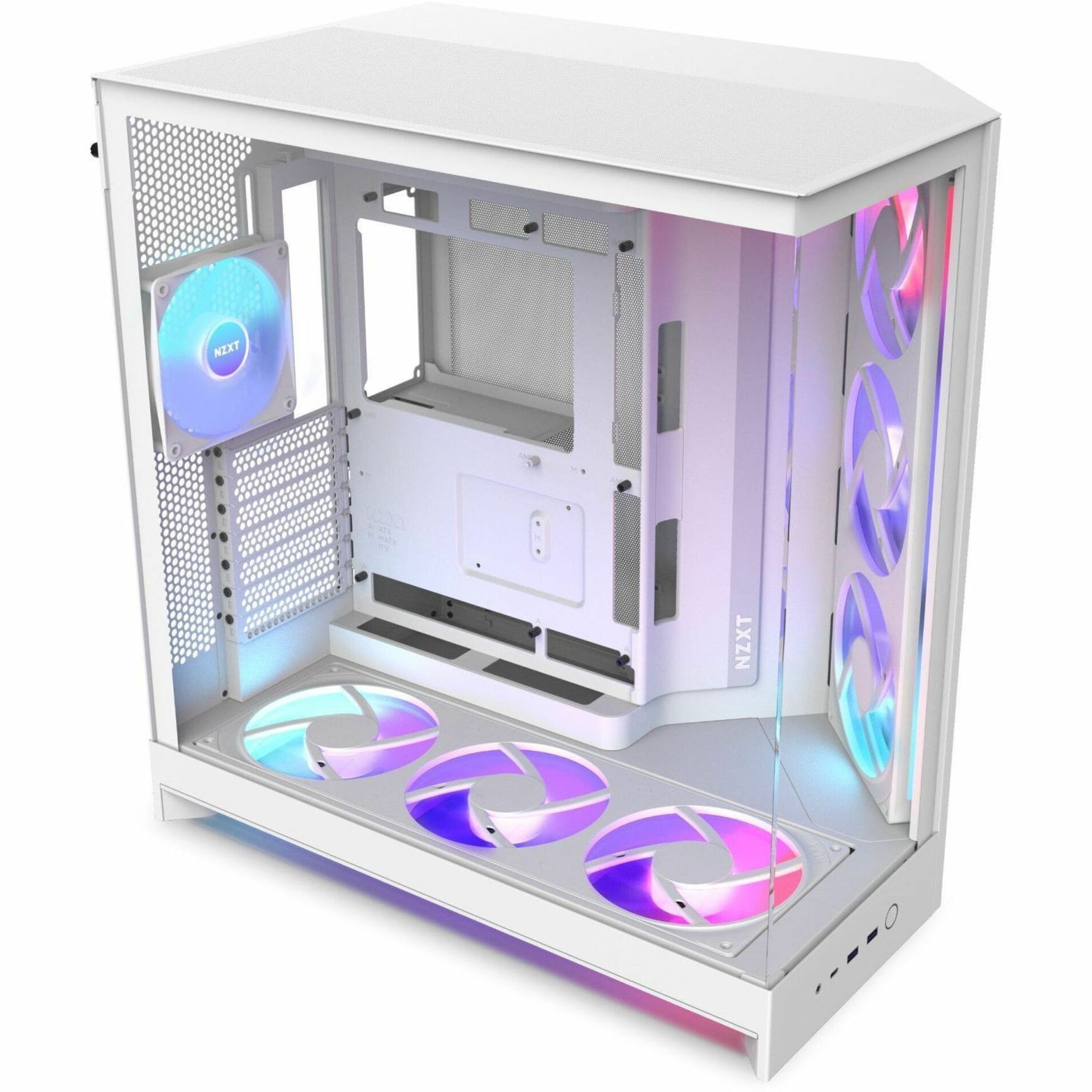 NZXT H9 Flow CM-H92FW-P1 Computer Case - ATX Motherboard Supported - Mid-tower - Glass, Tempered Glass, Steel, Galvanized Cold Rolled Steel (SGCC) - White