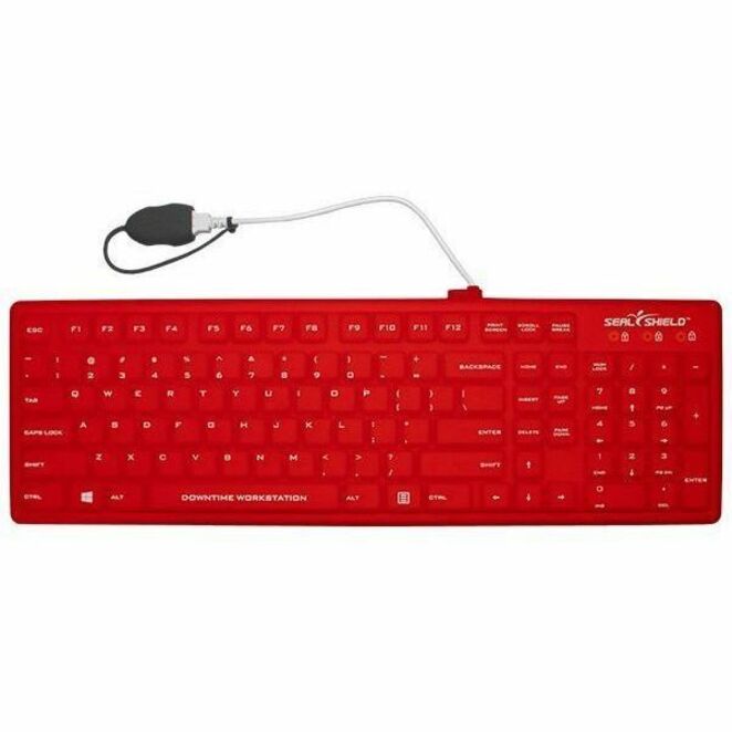 Seal Shield Seal Silk Pro SRK104 Keyboard - Cable Connectivity - USB Interface - Red