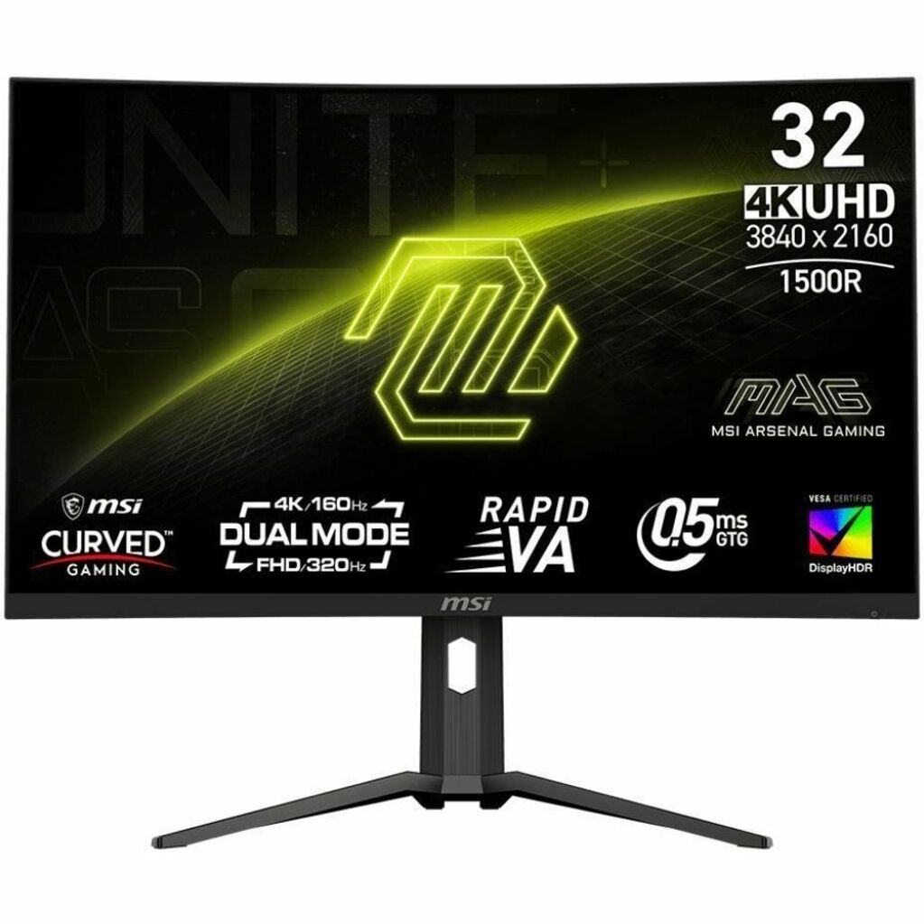 MSI MAG 321CUPDF 32' Class 4K UHD Curved Screen Gaming LCD Monitor - 16:9 - Black