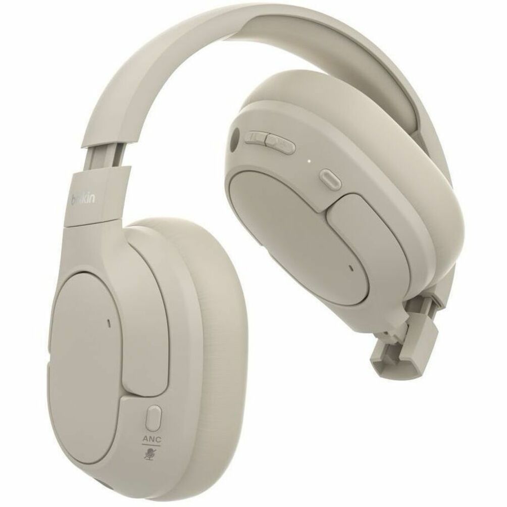 Belkin SoundForm Isolate Wired/Wireless Over-the-ear, Over-the-head Stereo Headset - Sand
