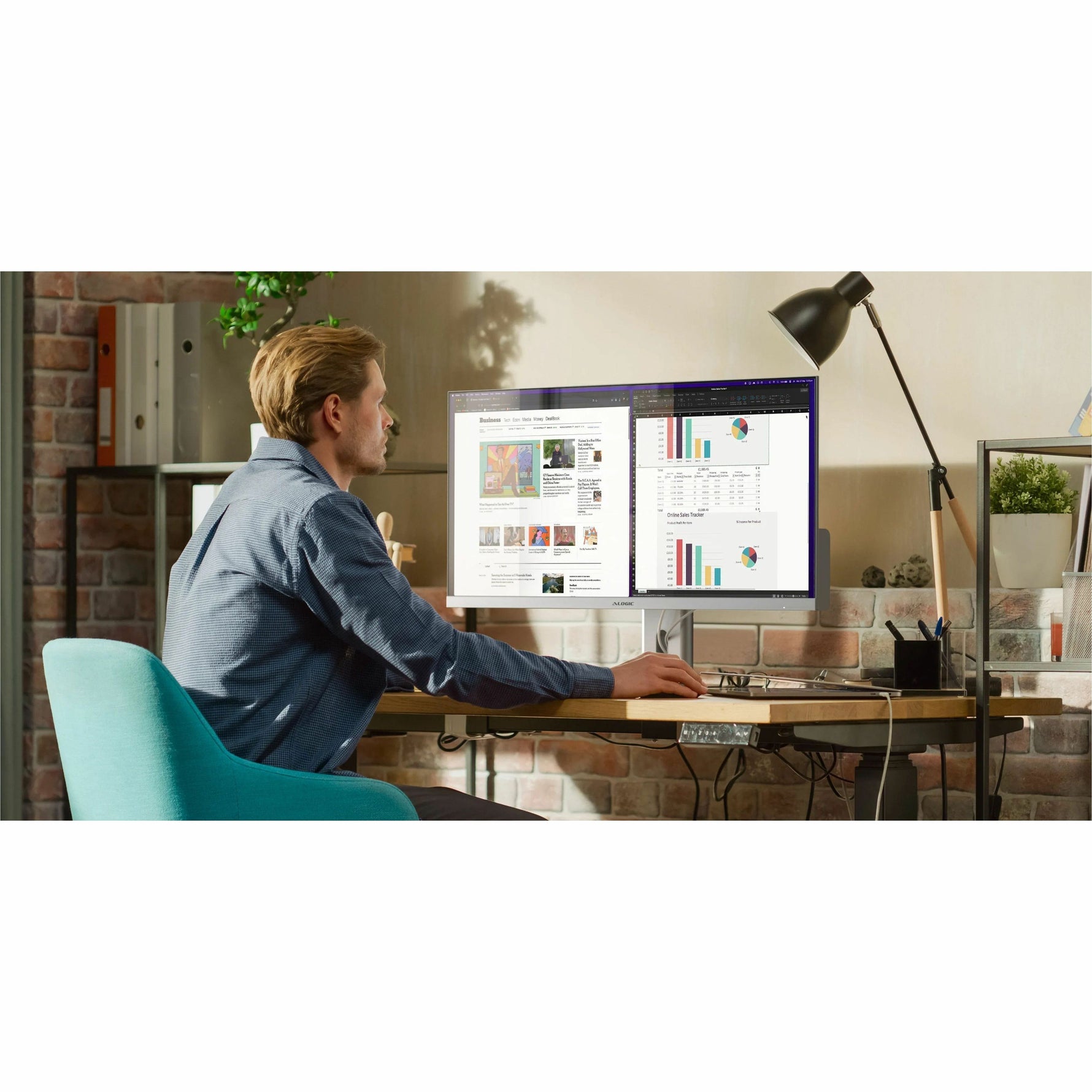 Alogic Edge 40C2KPDSGR 40' Class UW-QHD LCD Monitor - 21:9 - Space Gray - Alternate view 8