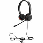 Jabra Evolve 20 SE, USB C/A, MS Stereo Headset, Plug-and-play, Noise-cancelling, Clearer Conversation, Manage Calls Easily, Leatherette Ear Cushions