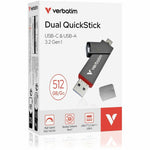 Verbatim Dual QuickStick 32042 512 GB USB 3.2 (Gen 1) Type A, USB 3.2 (Gen 1) Type C Flash Drive - Grey
