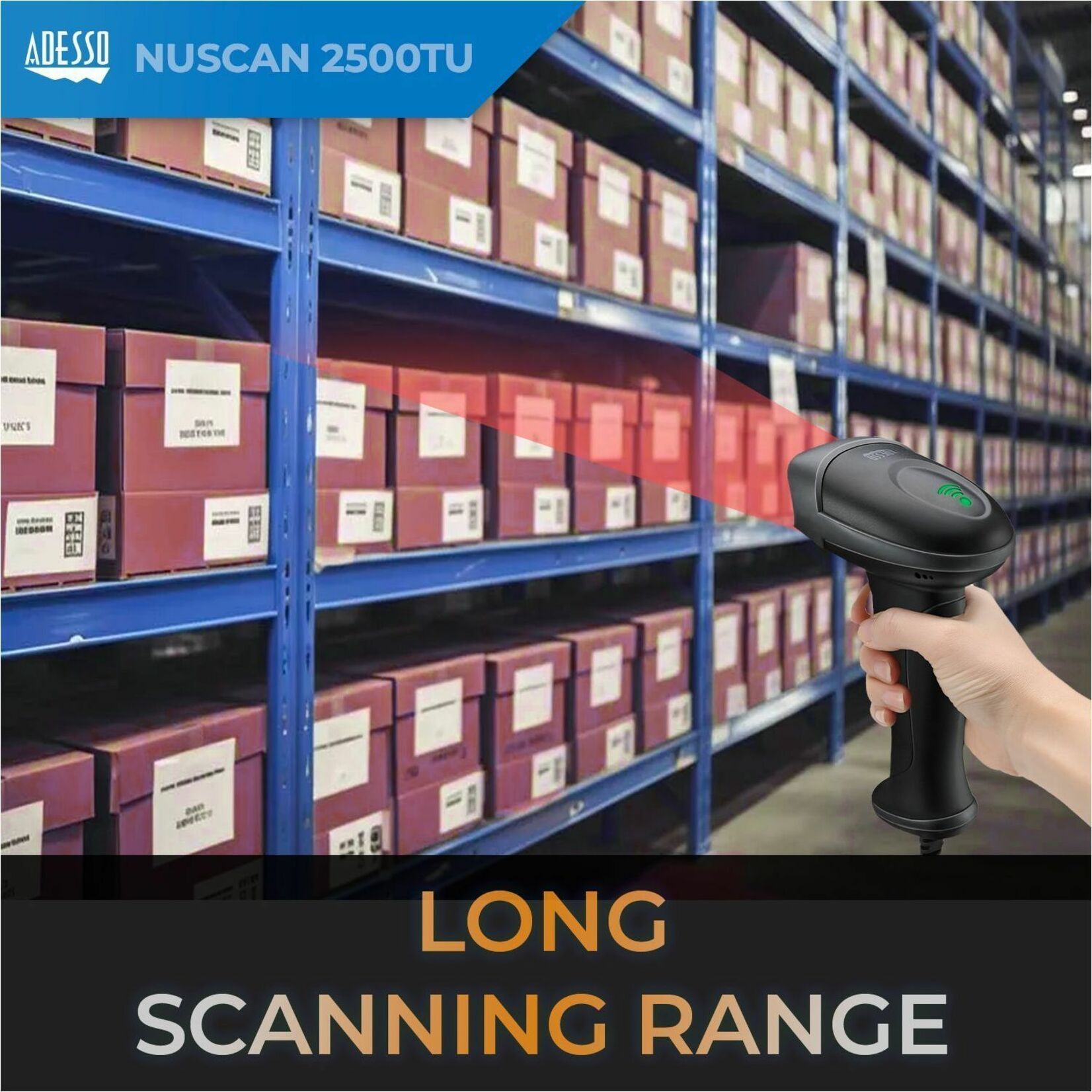 Adesso NuScan 1600U Healthcare, Warehouse Handheld Barcode Scanner - Cable Connectivity - Alternate view 8